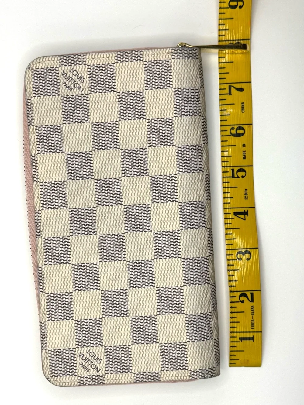 Authentic Louis Vuitton Damier Azur Zip-Around Wallet - Rose Ballerine Pink
